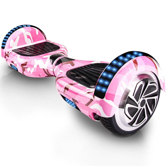 6.5 Inch Hoverboard With LED Lights And Bluetooth - Camo Pink