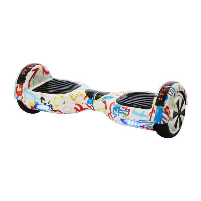 6.5 inch hoverboard graffiti white with led strip